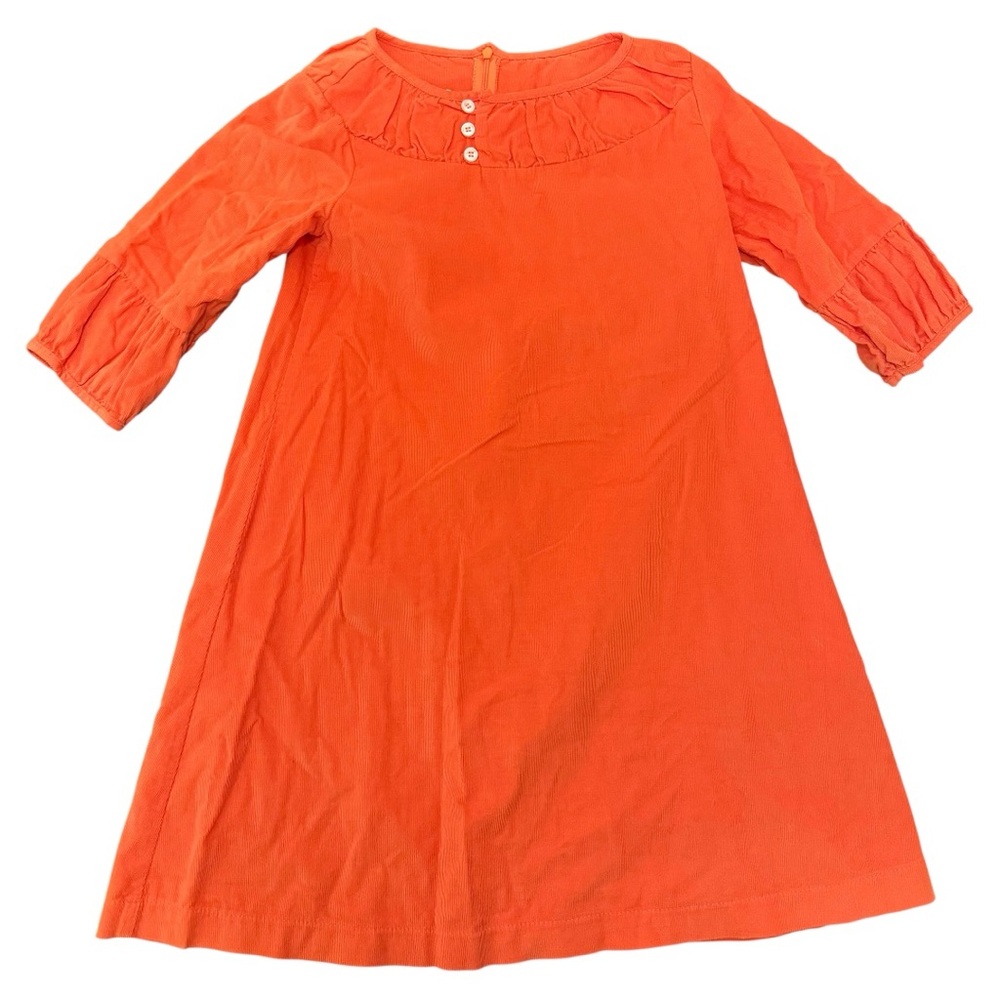 Bella Bliss Orange Corduroy Kids Dress